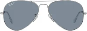 Солнцезащитные очки Ray-Ban RB3025 Classic Aviator, Silver/Polarized Blue