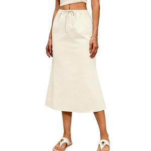 Юбка-макси для женщин casual с запахом, эластичным поясом и разрезом Inspire Chic