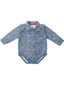 Makoma Боди с длинными рукавами в джинсовом стиле, синего цвета