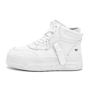 Мужские кроссовки для скейтбординга, увеличивающие рост, устойчивые к истиранию, дышащие, нескользящие, с высоким берцем NANJIREN, White