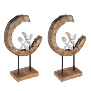 Globo Lighting Уличный светодиодный светильник, имитация дерева, коричневый, дизайн в виде полумесяца, комплект из 2 штук