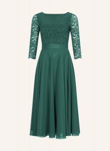 Платье SWING mit Spitzenbesatz, зеленый