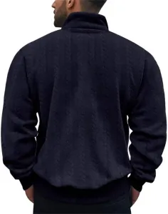 Мужской вязаный пуловер Vintage Heavy Knit с полумолнией