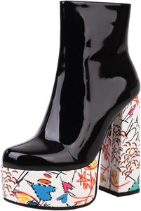 Женская мода LYYSKY, ботильоны на платформе с высокими каблуками 15 см, округлый носок, короткие ботильоны с аккуратной задней молнией, праздничные ботинки до щиколотки A001-6, размеры US4-US10, Black(A002)