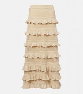 Гипнотическая ярусная ламе юбка макси Zimmermann, Metallic Gold
