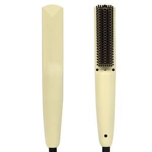 Выпрямляющая щетка для волос антиожог портативная FANZHONG, Top Configuration-Ion Comb[Ecru]800 Million Negative Ion+Essential Oil Coated