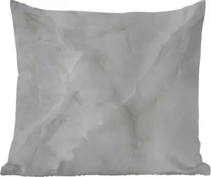 Подушка для отдыха на открытом воздухе - Мрамор - Белый - Узор - Камень - Имитация мрамора - 40x40 см - Устойчива к атмосферным воздействиям - Подушка для отдыха - Подголовник - Внутренняя часть - Обивка с изображением MuchoWow