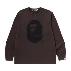 Футболка BAPE Ape Head Brushed Cotton Long-Sleeve Tee, Charcoal