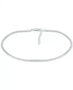 Двухрядный браслет на лодыжку, созданный для Macy's Giani Bernini, silver