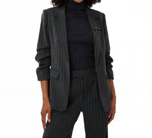 Блейзер в полоску с заклепками, темно-серый меланж Esqualo, Dark Grey Melange