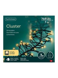 Lumineo Гирлянда CLUSTER 768 LED, 7 м, черный кабель, цвет «мягкое золото»