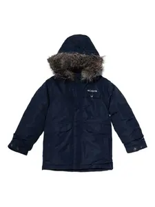 Пуховик с капюшоном Columbia, синий