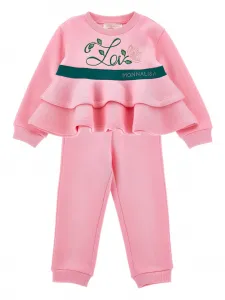 Спортивный костюм с оборками Monnalisa, розовый