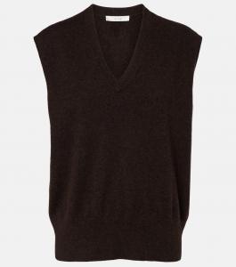 Кашемировый свитер-жилет Levi The Row, Brown Melange