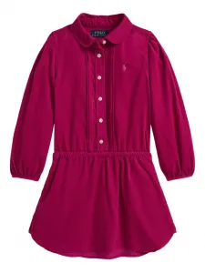 Платье-рубашка с вельветовым воротником POLO RALPH LAUREN KIDS, розовый