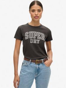 Графическая футболка Athletic Essentials облегающего кроя Superdry, Bison Black Slub