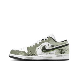 Jordan Кроссовки баскетбольные Unisex Green низкие Air 1 Daybreak Cushing, износостойкие винтажные