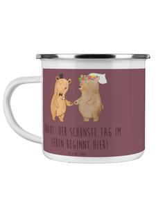 Эмалированная кружка для жениха и невесты с надписью Kaffa Coffee Mr. & Mrs. Panda