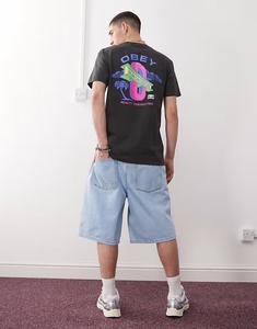 Obey - футболка черного цвета в винтажном стиле с логотипом «Dream Construction» на спине