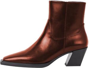 Женские ботильоны FSJ с квадратным носком, на щиколотку, с наклонным низким массивным каблуком, боковой молнией и эластичной вставкой, удобные для свиданий и прогулок, размеры 4-16 US, Coper Brown