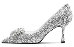 Туфли женские на высоком каблуке серебряный Hoov, серебряный