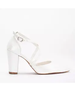 Туфли Sina Criss Cross High Block Heels Forever & Always Shoes, белый