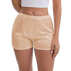 Женские шорты-слипы из айс-шелк с боковыми разрезами, свободные, с завышенной талией Inspire Chic, Pink