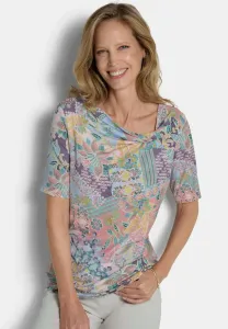 Футболка с принтом «mit knotendetail» Goldner, Sage/Rosé Patterned