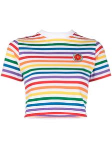 Casablanca укороченная футболка в полоску, белый