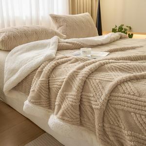 Antarctic Плед молочный вельвет 180х200 см, утепленный флис, цвет Sujian-Ka Khaki