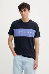 Хлопковая футболка Tommy Jeans, темно-синий