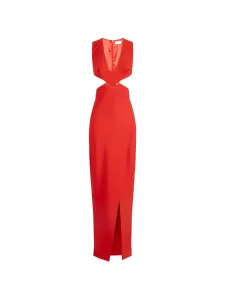 Макси-платье с вырезами и цепочкой Elisabetta Franchi, красный