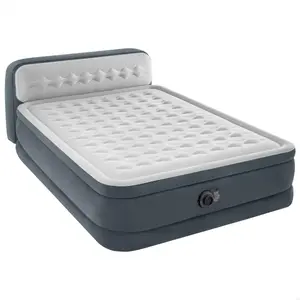 Надувная кровать Dura Beam Deluxe Ultra Plush с изголовьем Intex, перевод отсутствует.