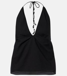 Хлопковый топ с запахом Azura SIR, черный