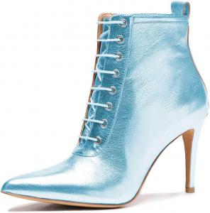 Женские ботильоны FOWT с заостренным носком и шнуровкой, на высоком каблуке-стилет, короткие ботинки для ежедневного образа, повседневная модная обувь, размеры 4-16 US, Light Blue