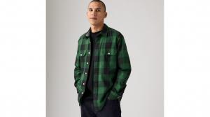 Классическая рабочая рубашка Levi's, Albany Plaid Dark Green - Green