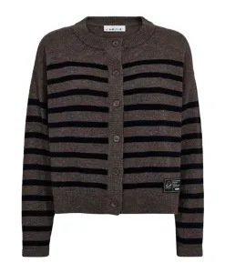 Кардиган с длинными рукавами и полосками Cash Stripe Haute L'Amitiã, серый