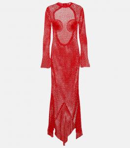 Сетчатое платье макси FERRAGAMO, красный