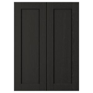Комплект углового нижнего шкафа с 2 дверцами IKEA, 25x70 см, цвет black stained