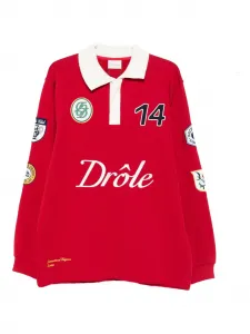 Хлопковое поло Drôle De Monsieur, красный