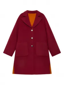 Шерстяное пальто с карманами Maliparmi, розовый