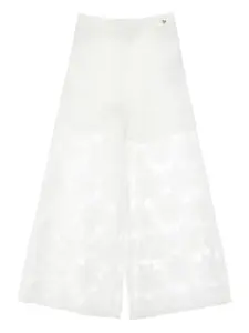 Брюки с цветочным узором Monnalisa, белый