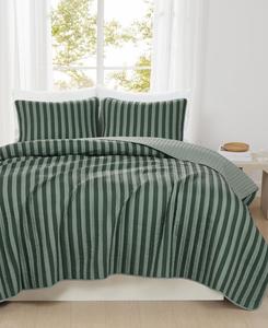 Комплект постельного белья Weston Stripe из 3 предметов, размер Full/Queen Truly Soft, Green