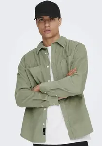 Рубашка с длинными рукавами ONLY & SONS "OS ONSALP RLX 2PKT WASHD COR", цвет Seagrass