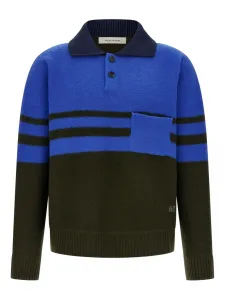 Рубашка поло Calm со вставкой в полоску Wales Bonner, черный