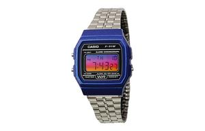 CASIO Мужские часы Retrofit Series с кварцевым механизмом, стальной браслет, черный циферблат