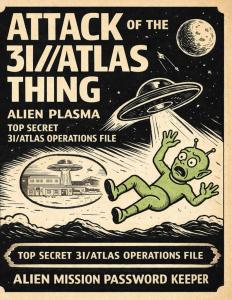 ATTACK OF THE 3I/ATLAS THING - ALIEN PLASMA: The Official Unauthorized Notebook for Intergalactic Retro Sci-Fi Notebook | Vintage UFO Journal Aficionados