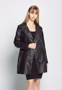 Кожаное пальто JCC "MPJ-380", черный