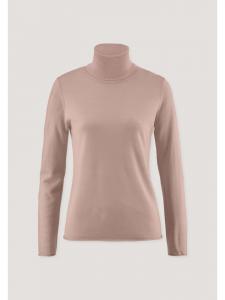 Вязаный свитер с высоким воротом розового цвета Hessnatur