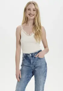 Топ-спагетти Saint Tropez "SZ-MAYA STRAP TOP", с содержанием шелка, белый